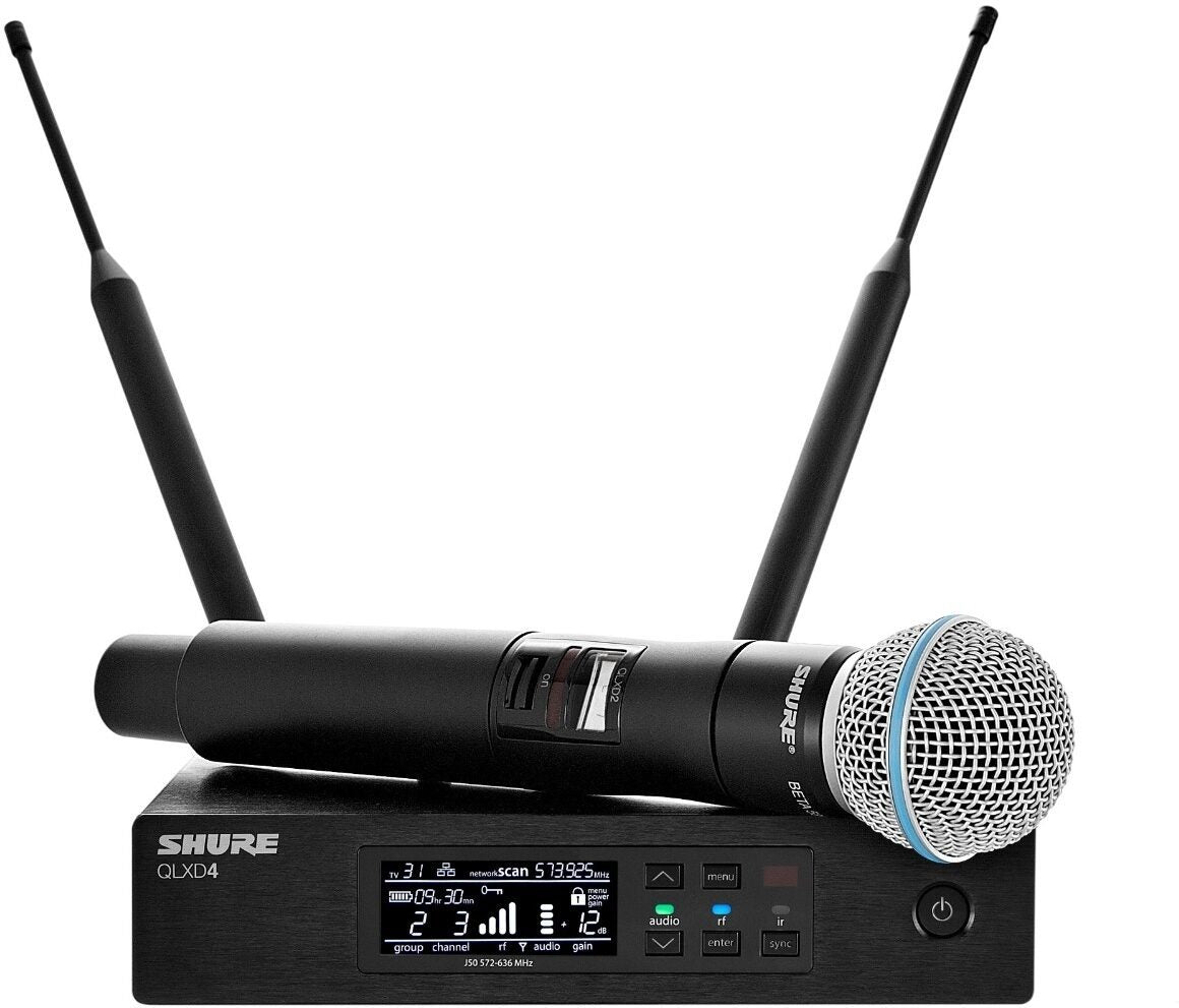 Shure QLXD24/B58 Wireless System with Beta 58A Handheld Microphone Transmitter, Band V50 (174 - 216 MHz)