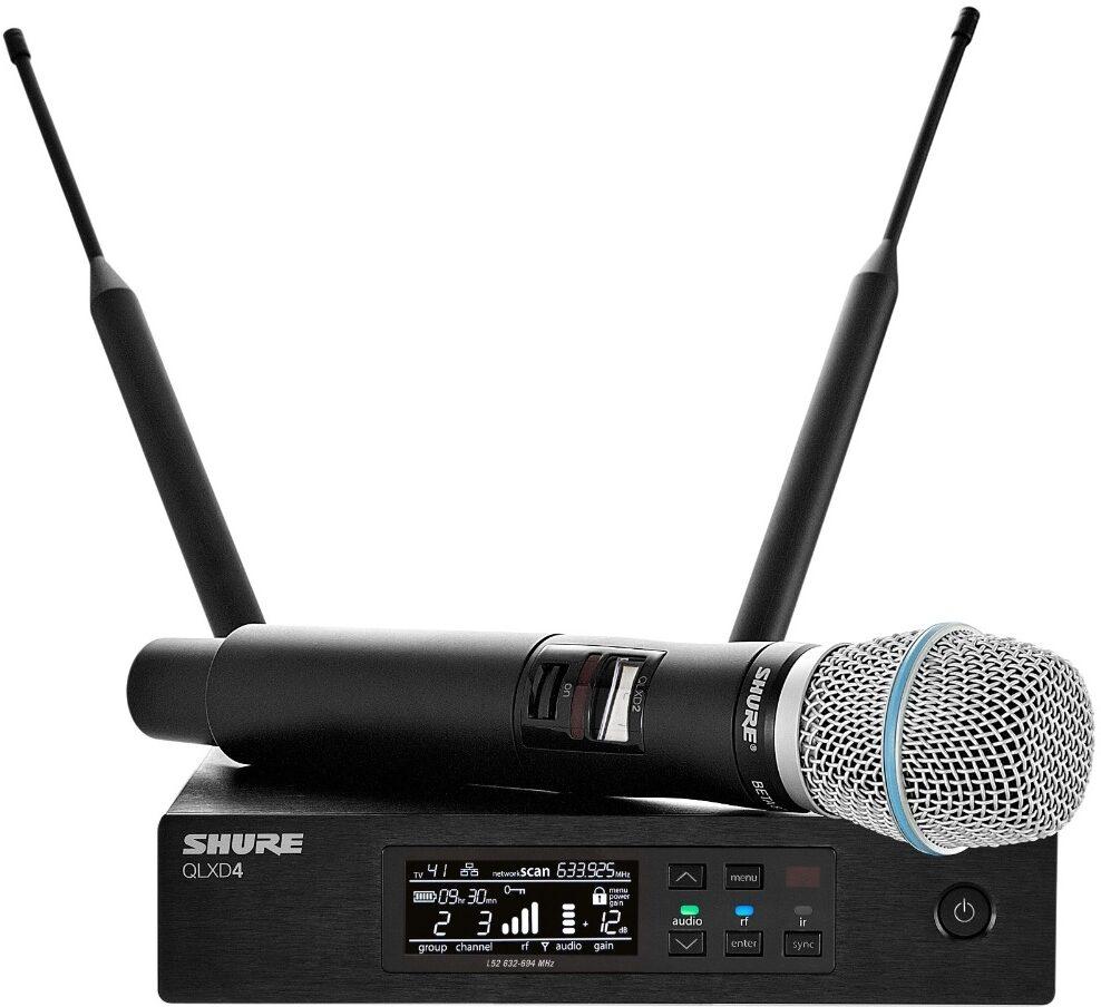 Shure QLXD24/B87A Wireless System with Beta 87a Handheld Microphone Transmitter, Band V50 (174 - 216 MHz)