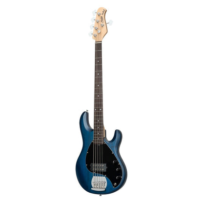 Sterling by Music Man StingRay 5 Electric Bass, 5-String, Transparent Blue Satin