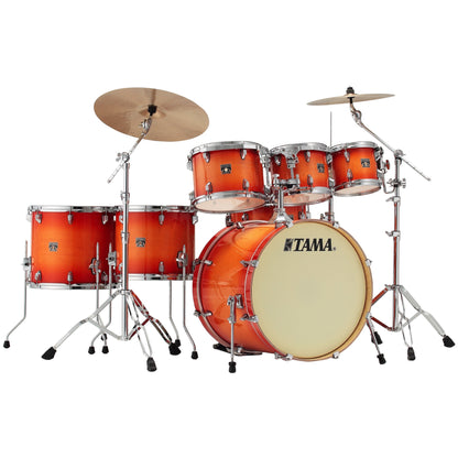 Tama CL72S Superstar Classic Drum Shell Kit, 7-Piece, Tangerine Lacquer Burst