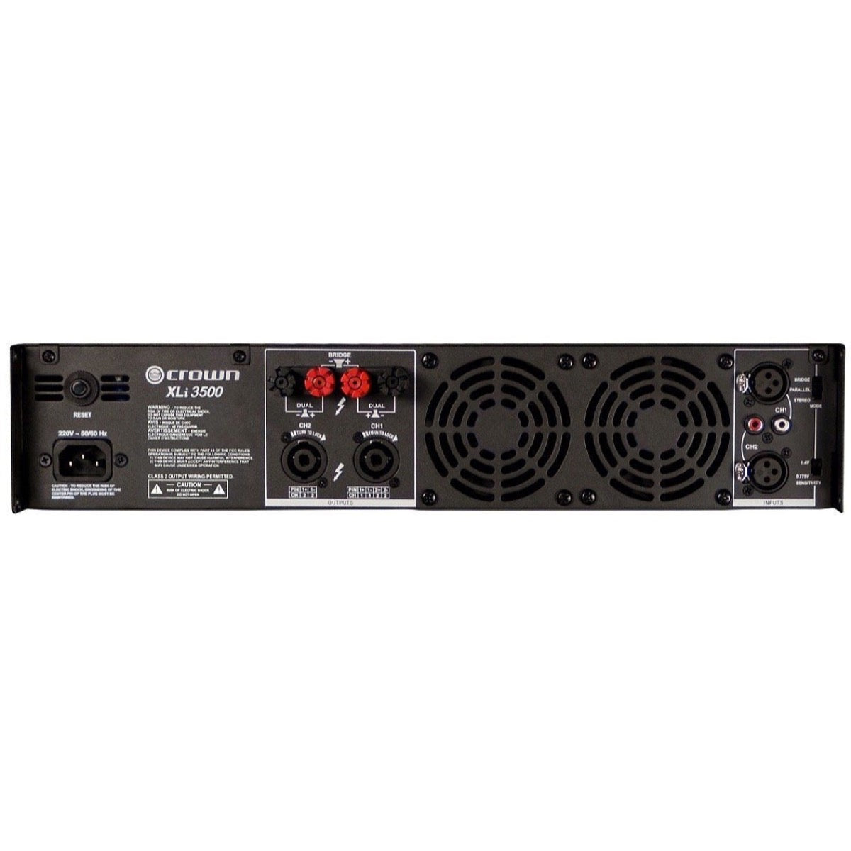 Crown XLI 3500 Power Amplifier - Back