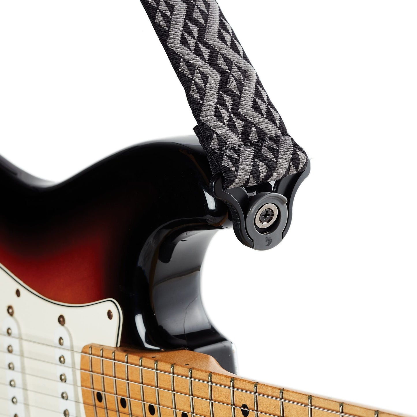 D'Addario Auto-Lock Guitar Strap, Black Padded Geometric