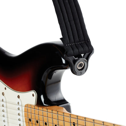 D'Addario Auto-Lock Guitar Strap, Black Padded Stripes