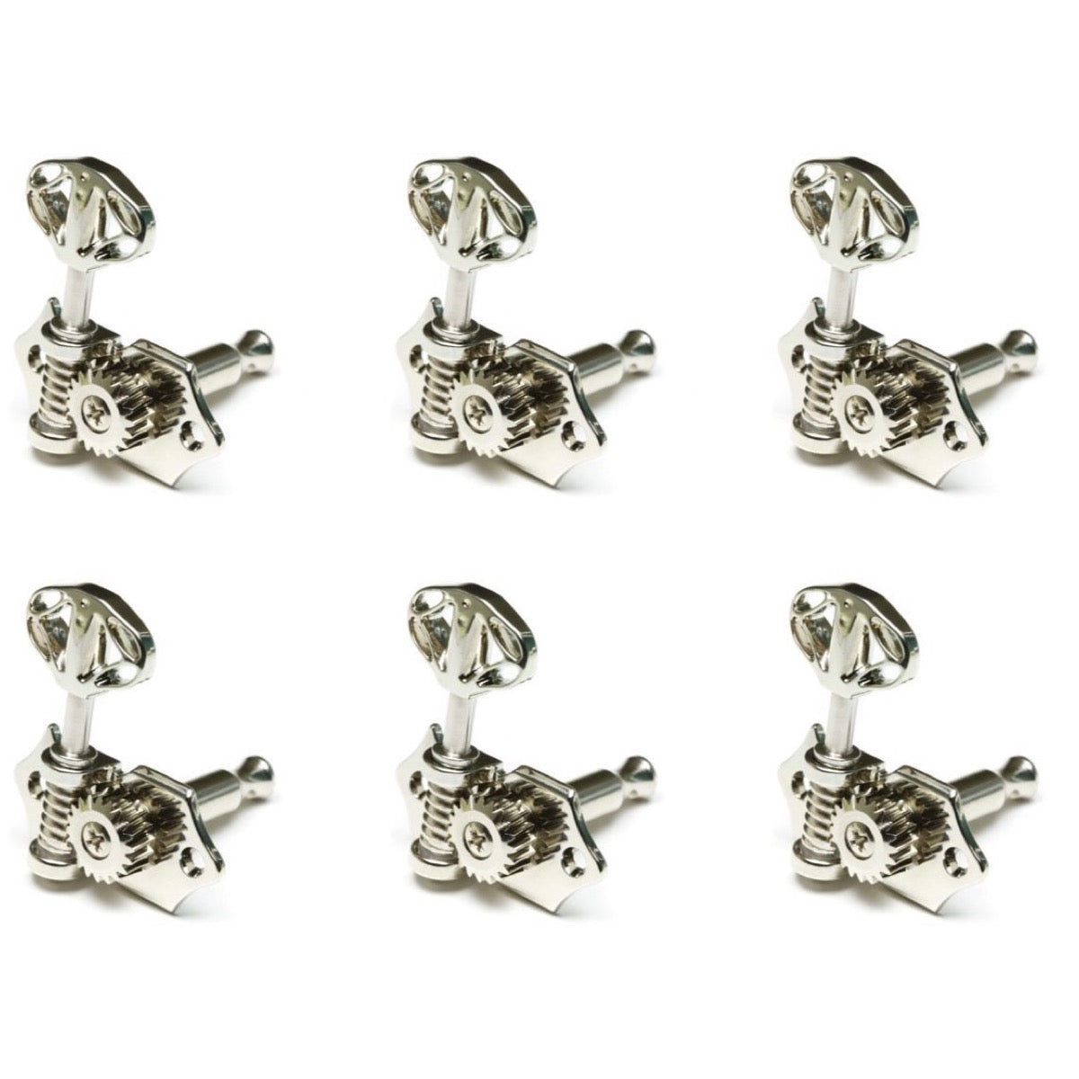 Graph Tech Ratio Open Back Skeleton Button Guitar Tuners (3+3), Nickel