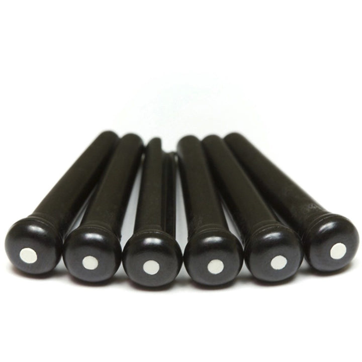 Graph Tech Tusq Traditional Style Bridge Pins, Black w/ White Inlay, PP-2122-00