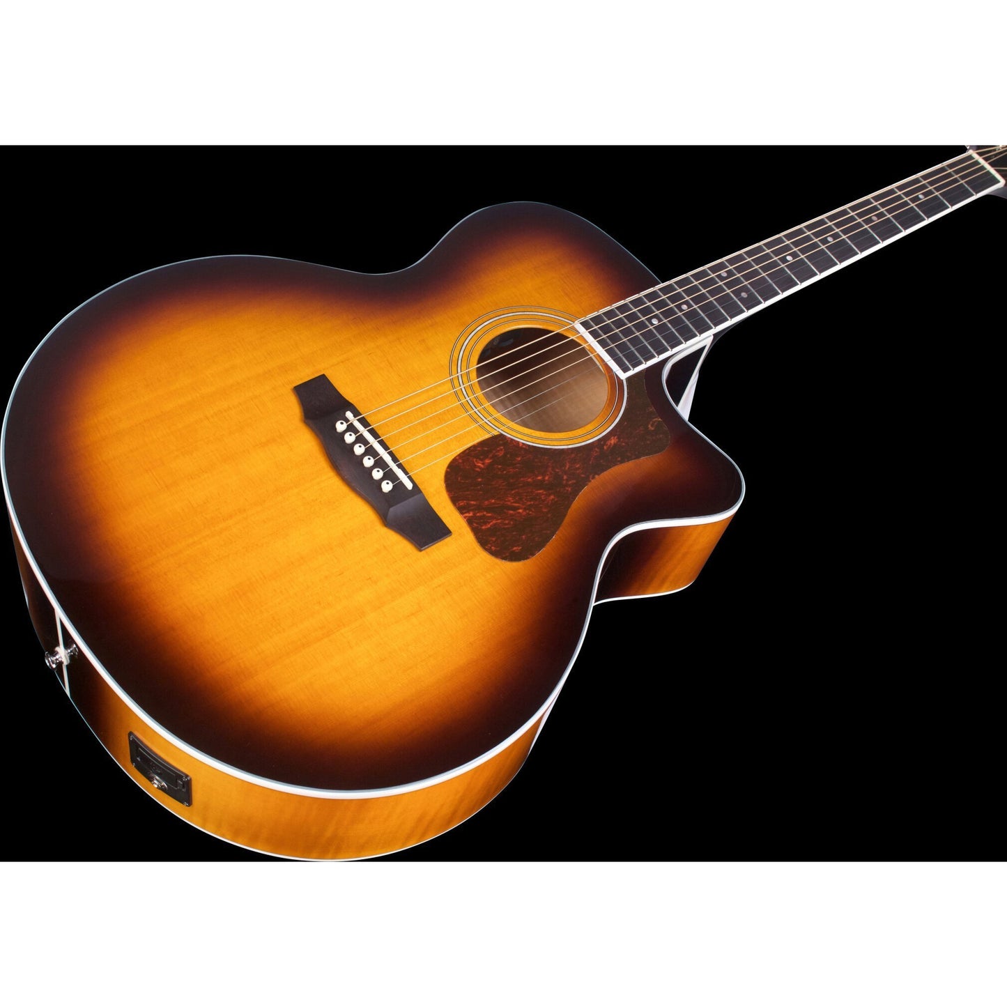 Guild F-250CE Jumbo Cutaway Acoustic-Electric Guitar, Flame Maple