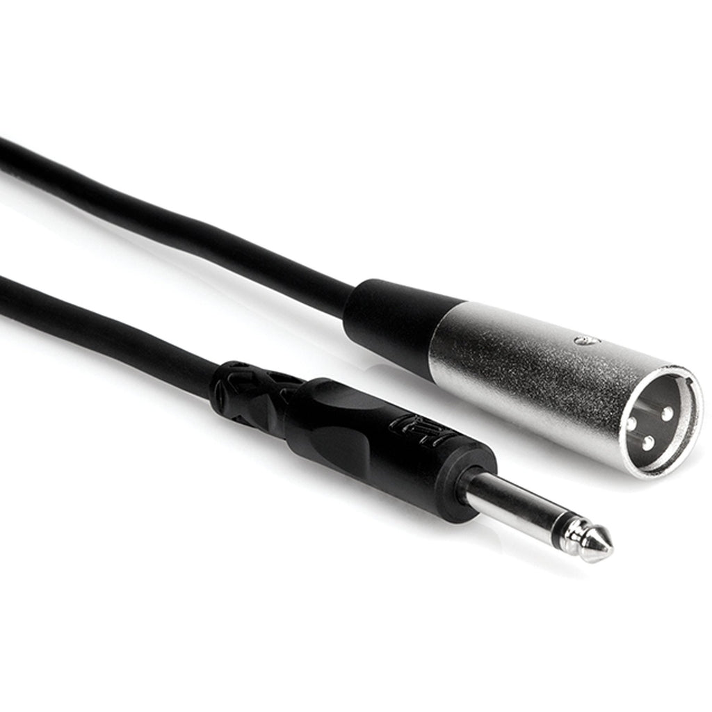 Hosa Male TS 1/4 Inch to XLR Male Unbalanced Interconnect Cable, PXM-115, 15 Foot