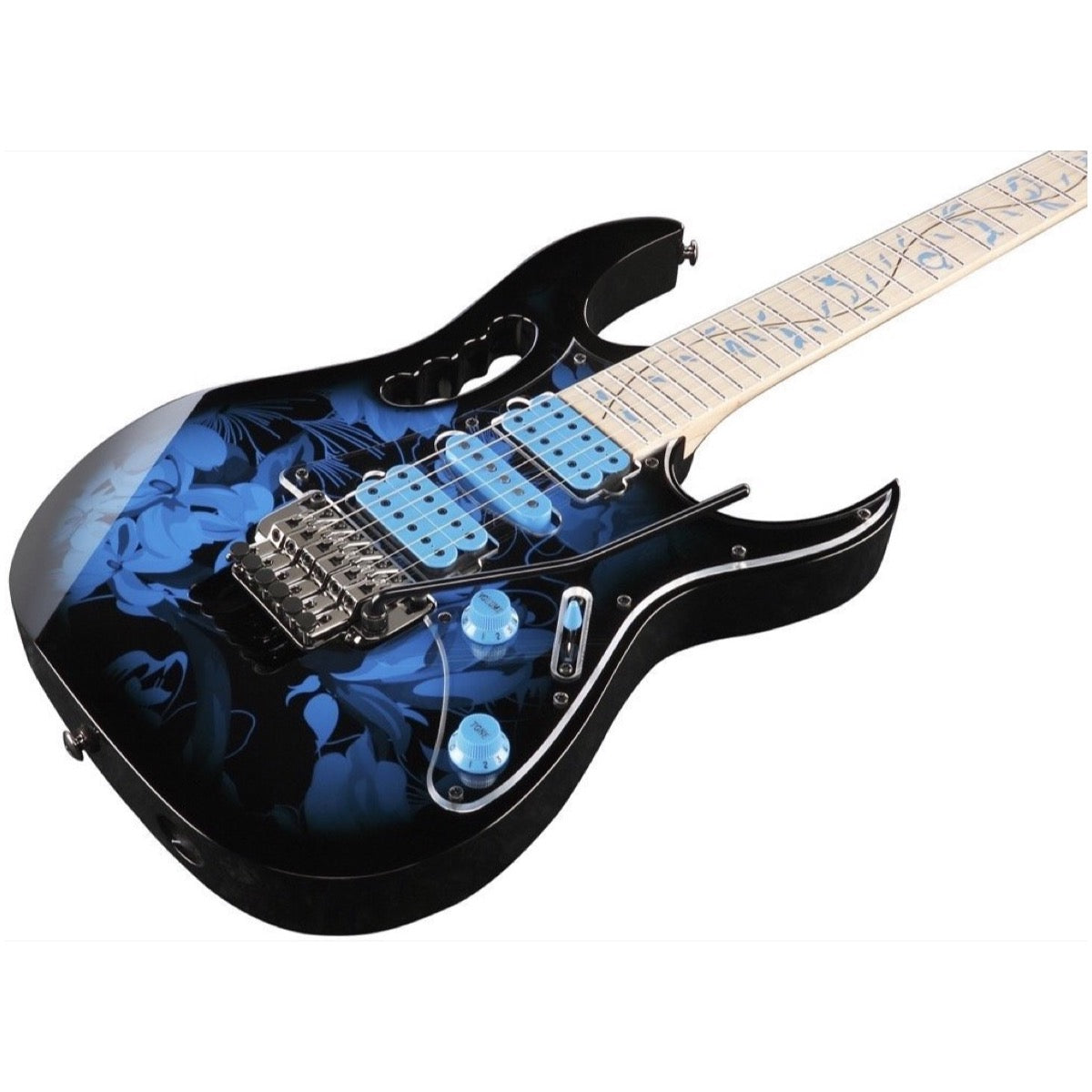 Ibanez JEM77P Electric Guitar (with Gig Bag), Blue Floral Pattern