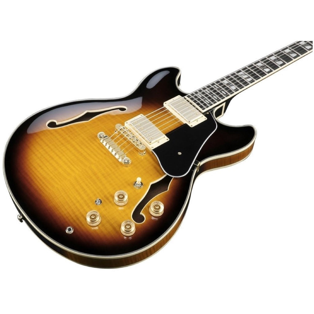 Ibanez JSM10 Semi-hollowbody Electric Guitar (with Case), Vintage Yellow Sunburst