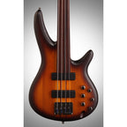 Ibanez SRF700 Portamento Fretless Electric Bass, Brown Burst Flat