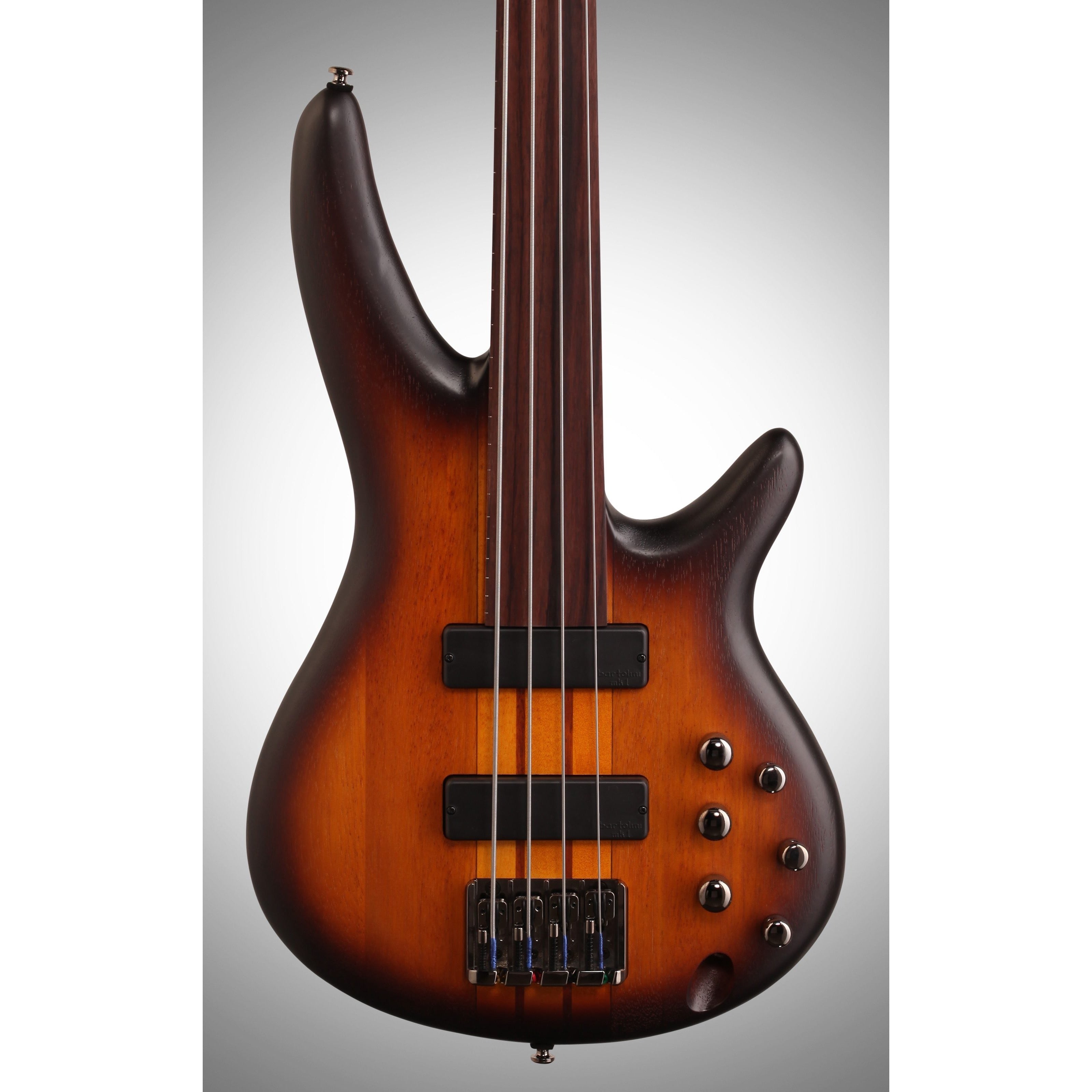 Ibanez SRF700 Portamento Fretless Electric Bass, Brown Burst Flat