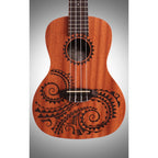 Luna Concert Tattoo Mahogany Ukulele with Gig Bag