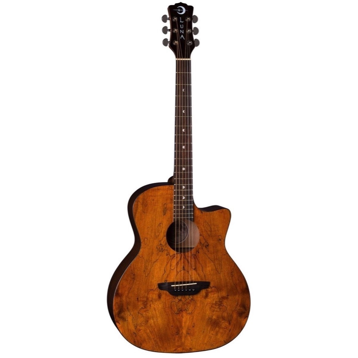 Luna Gypsy Grand Auditorium Acoustic Guitar, Exotic Spalted Maple