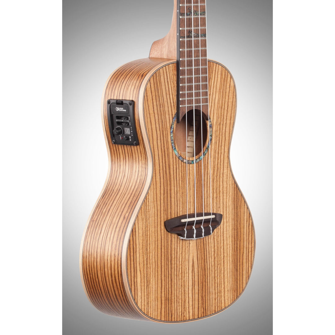 Luna High Tide Zebrawood Concert Acoustic-Electric Ukulele (with Gig Bag)
