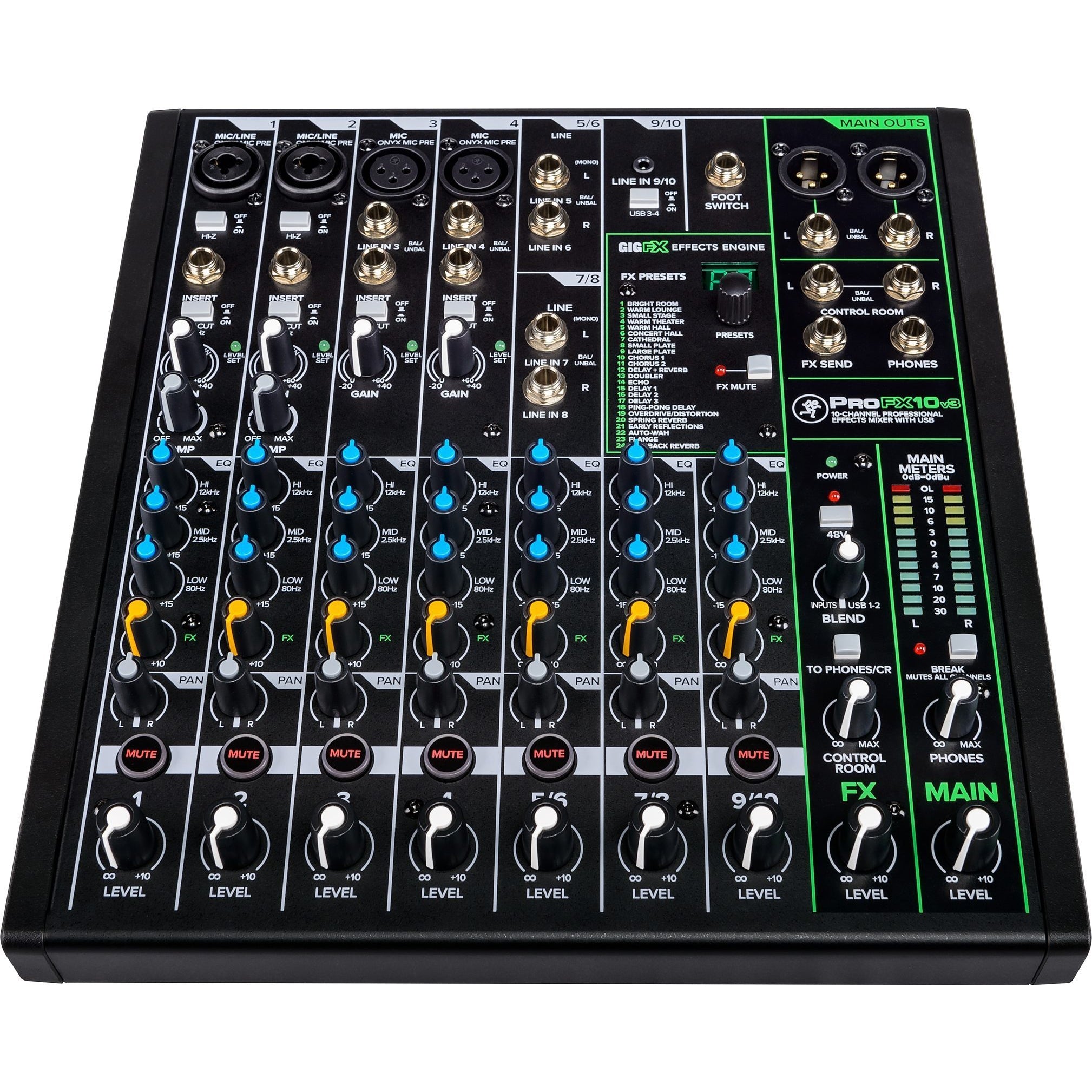 Mackie ProFX10v3 Professional USB Mixer, 10-Channel