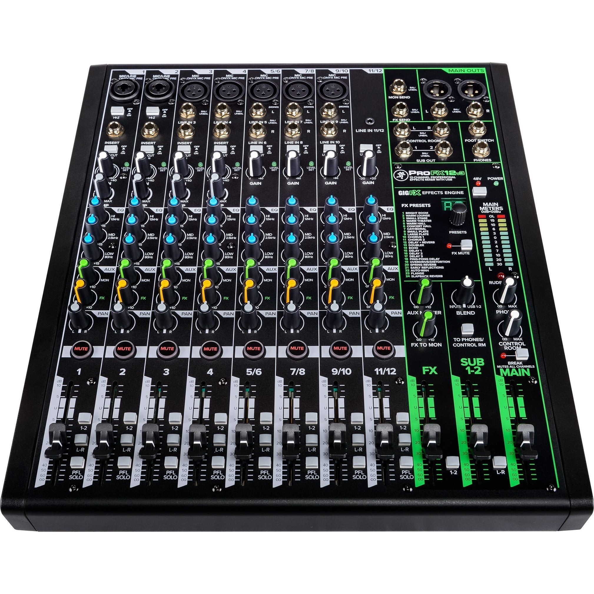 Mackie ProFX12v3 Professional USB Mixer, 12-Channel