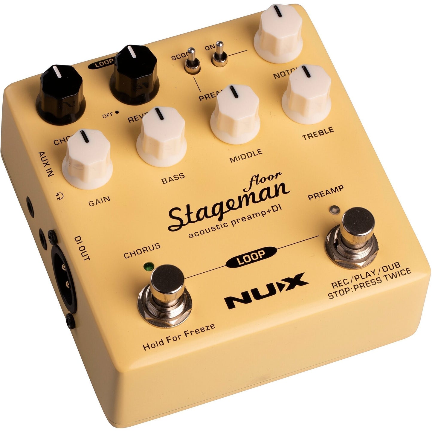 NUX Stageman Floor Acoustic Preamp Pedal with Looper