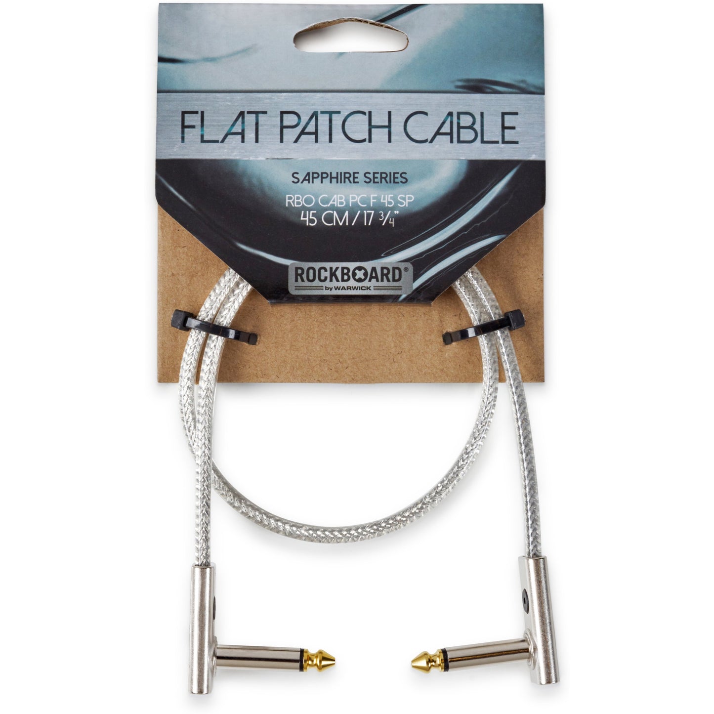 RockBoard Sapphire Series Flat Patch Cable, Black, 17.72 Inch / 45 cm