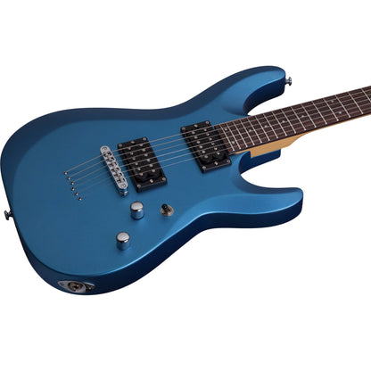 Schecter C-6 Deluxe Electric Guitar, Satin Metallic Light Blue