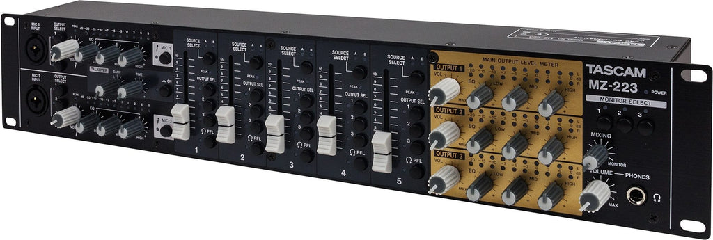 Tascam MZ-223 Rackmount Mixer, 7-Channel