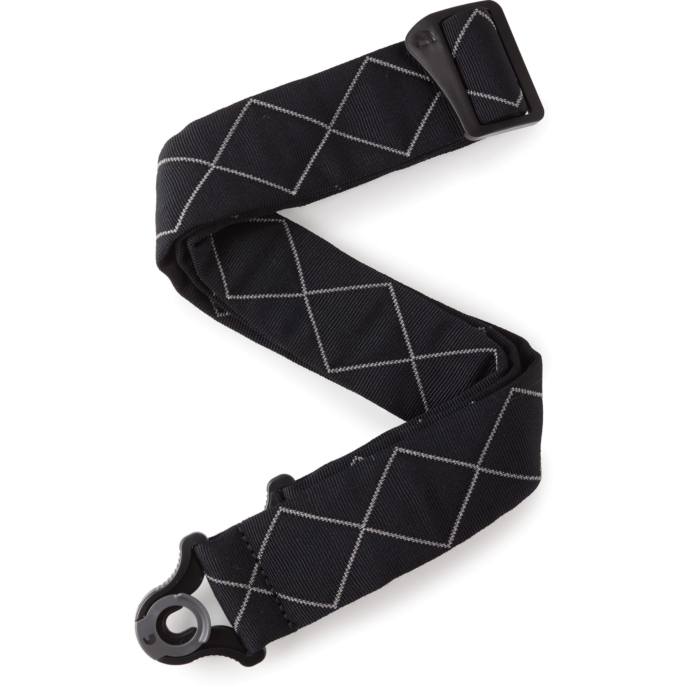 D'Addario Auto-Lock Guitar Strap, Black Padded Diamonds