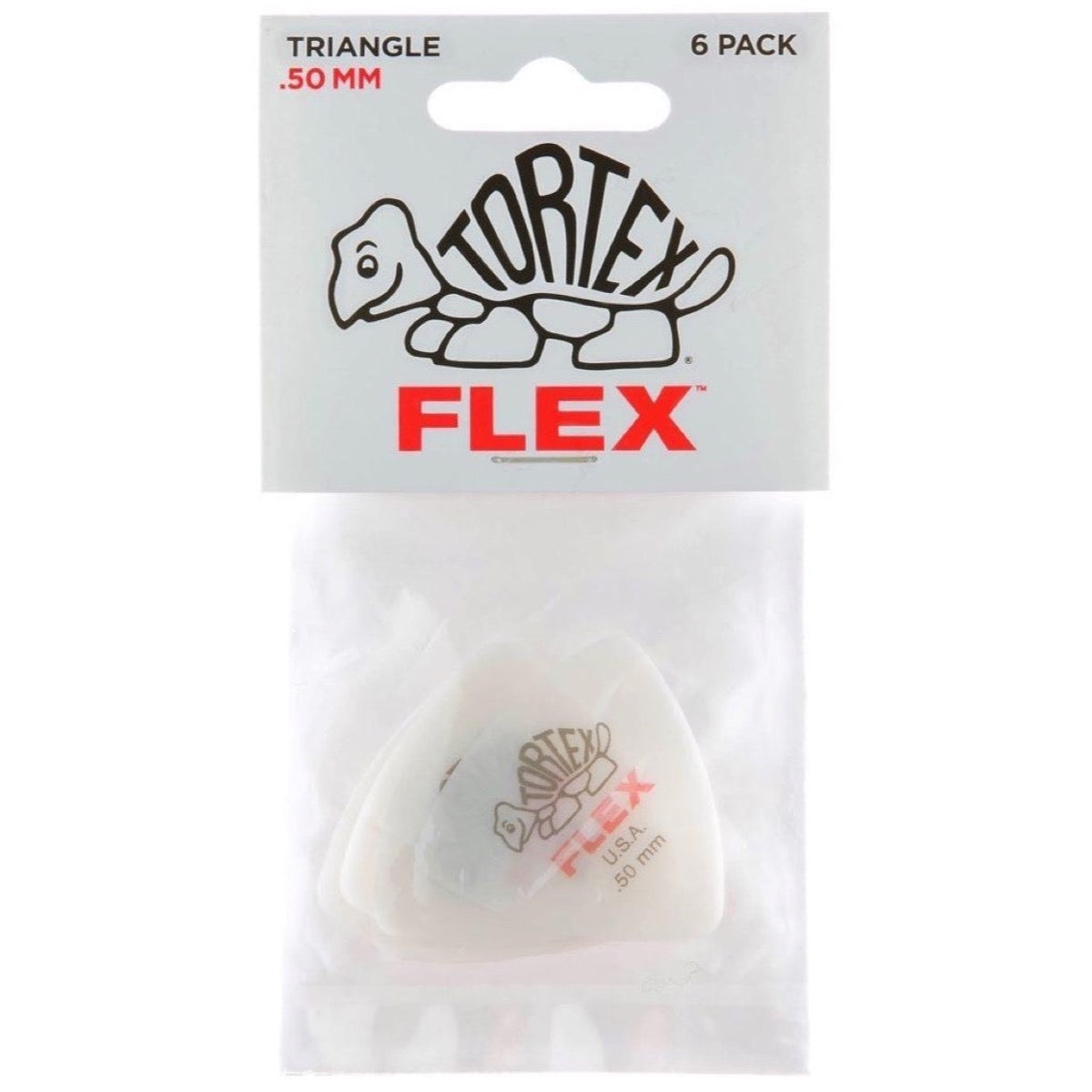 Dunlop 456 Tortex Flex Triangle Picks, 6-Pack, 0.50mm