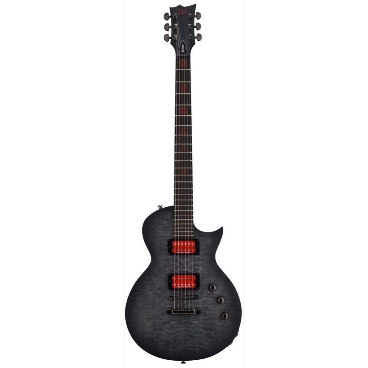 ESP LTD Ben Burnley BB600 Baritone Electric Guitar, Satin Black Sunburst