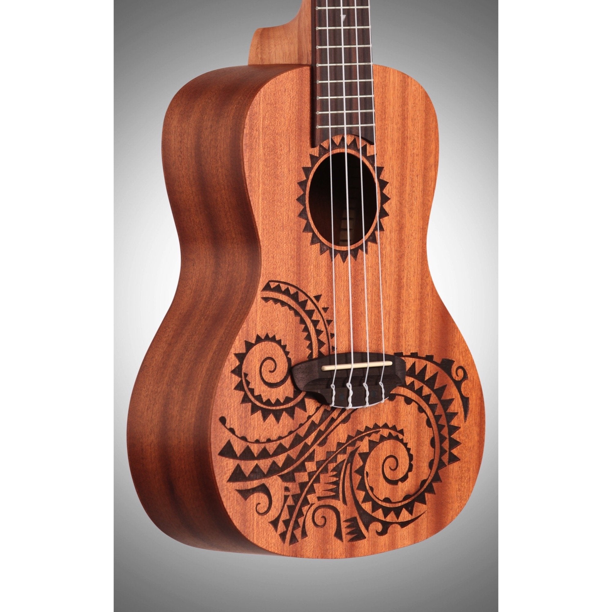 Luna Concert Tattoo Mahogany Ukulele with Gig Bag