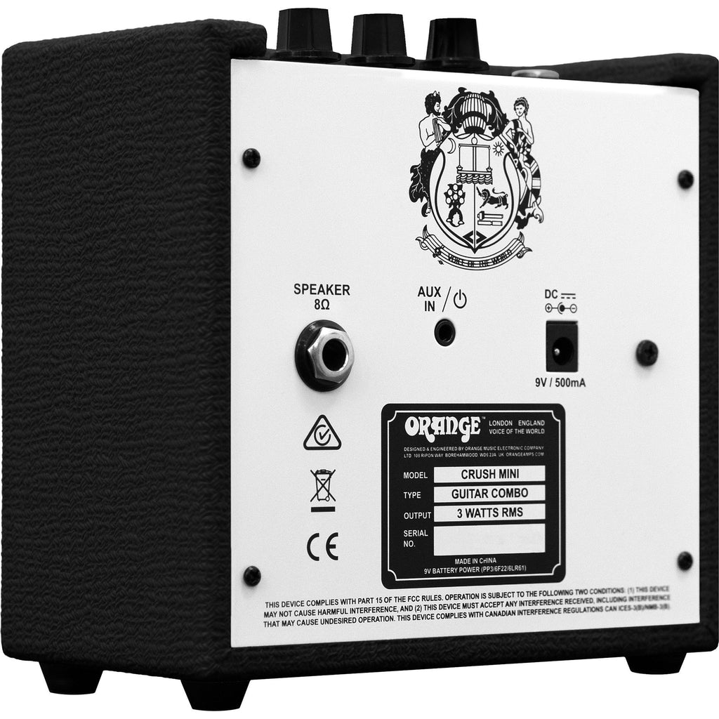 Orange Crush Mini Guitar Combo Amplifier (3 Watts), Black