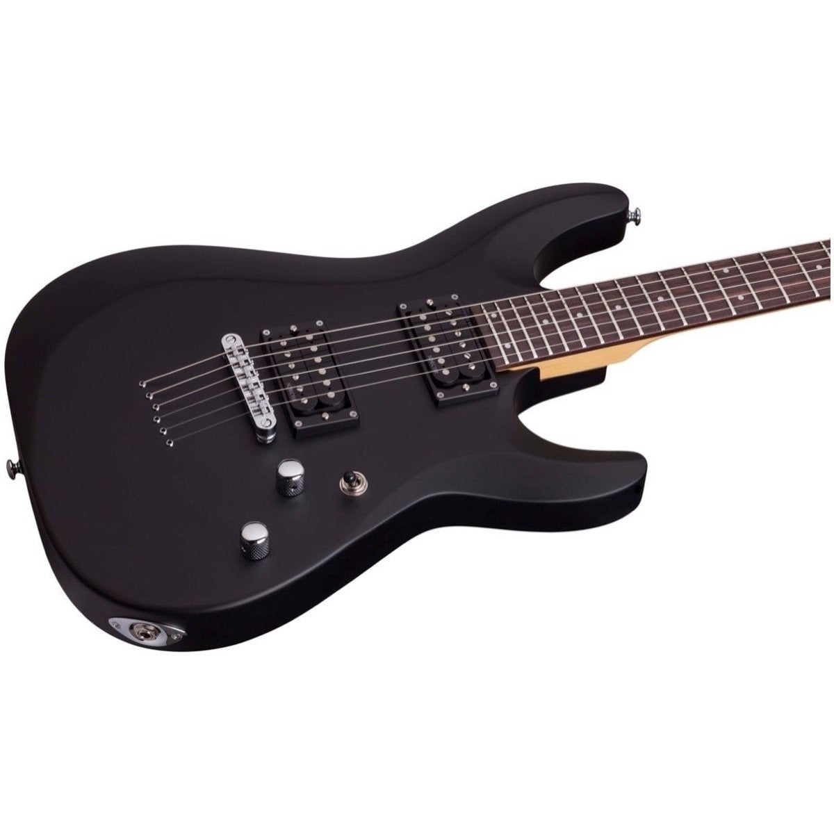 Schecter C-6 Deluxe Electric Guitar, Satin Black – Same Day Music