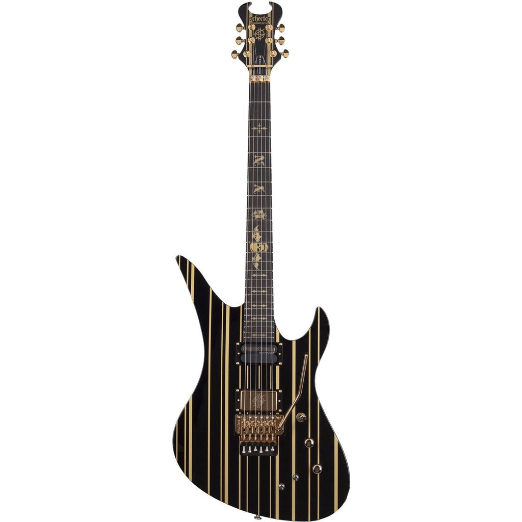 Schecter Synyster Custom S Electric Guitar, Black Gold Stripes