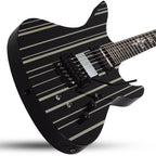 Schecter Synyster Custom S Electric Guitar, Black with Silver Stripes, 1741