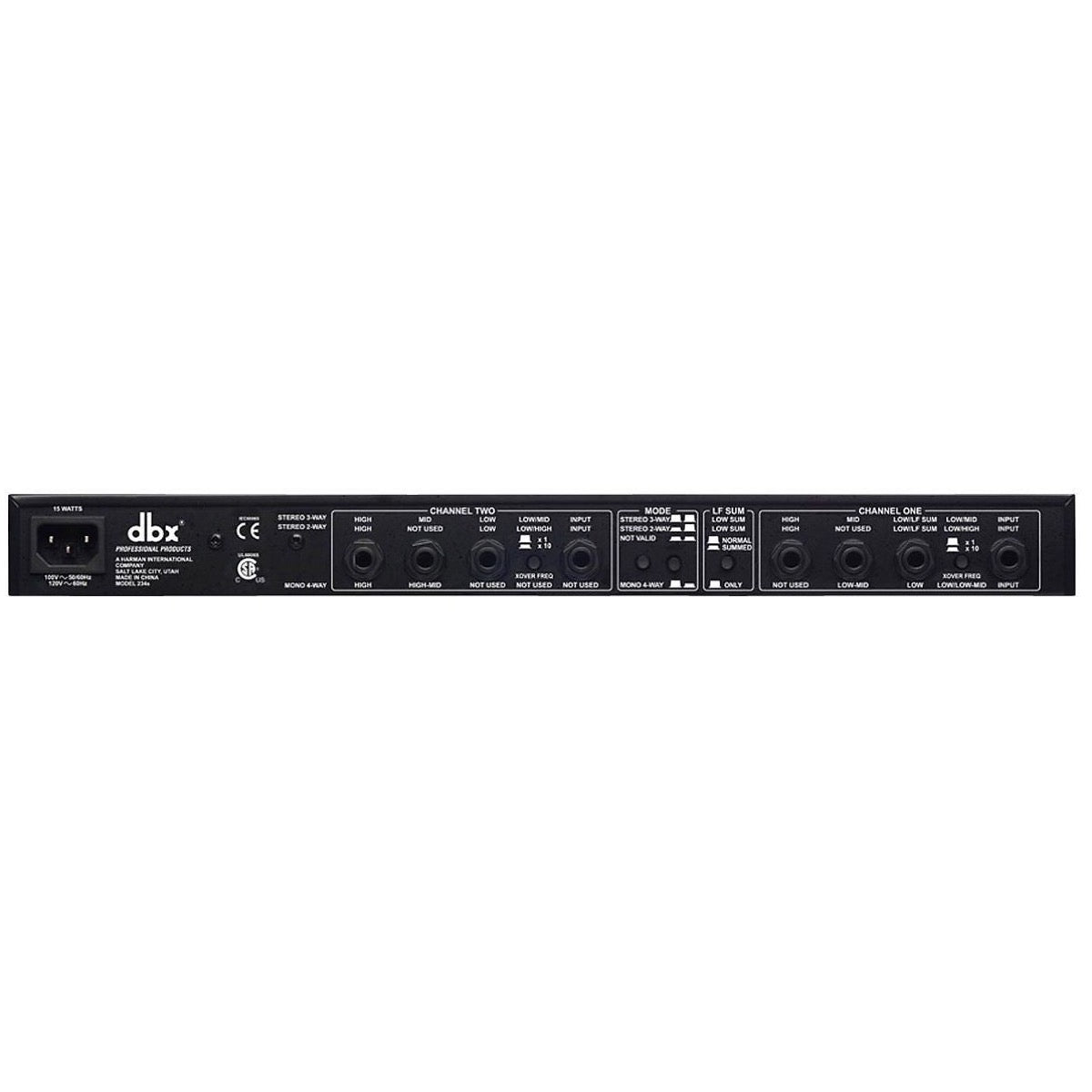 dbx 234S Crossover, Stereo 2-Way, 3-Way and Mono 4-Way