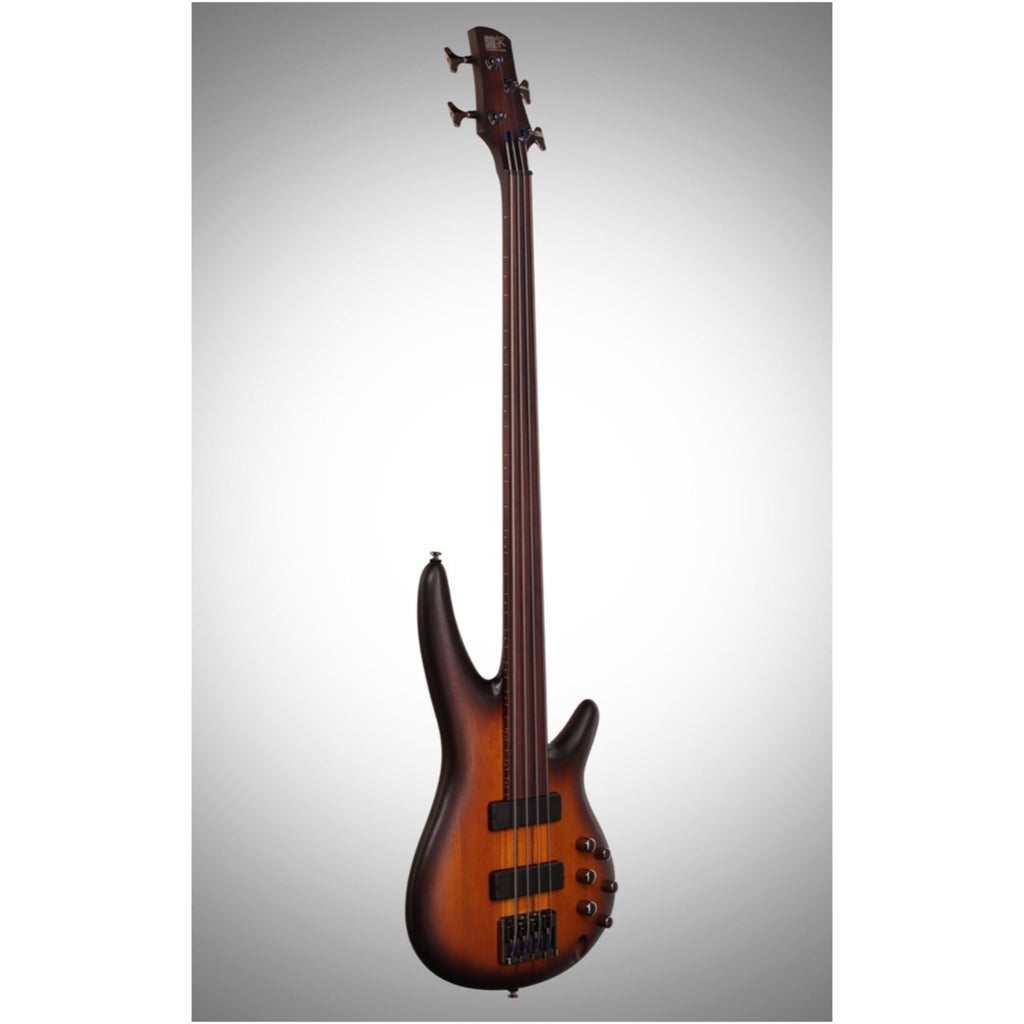 Ibanez SRF700 Portamento Fretless Electric Bass, Brown Burst Flat