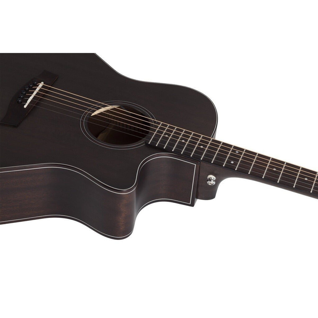 Schecter Orleans Studio Acoustic-Electric Guitar, Satin See Thru Black