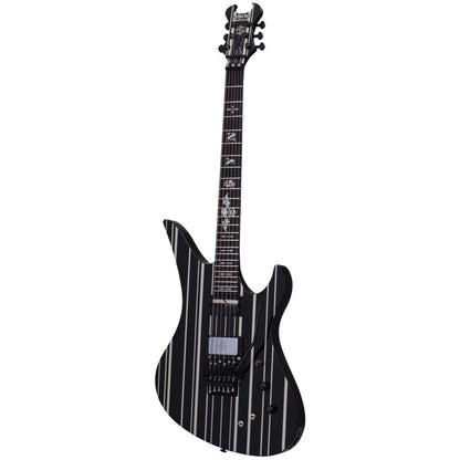 Schecter Synyster Custom S Electric Guitar, Black with Silver Stripes, 1741