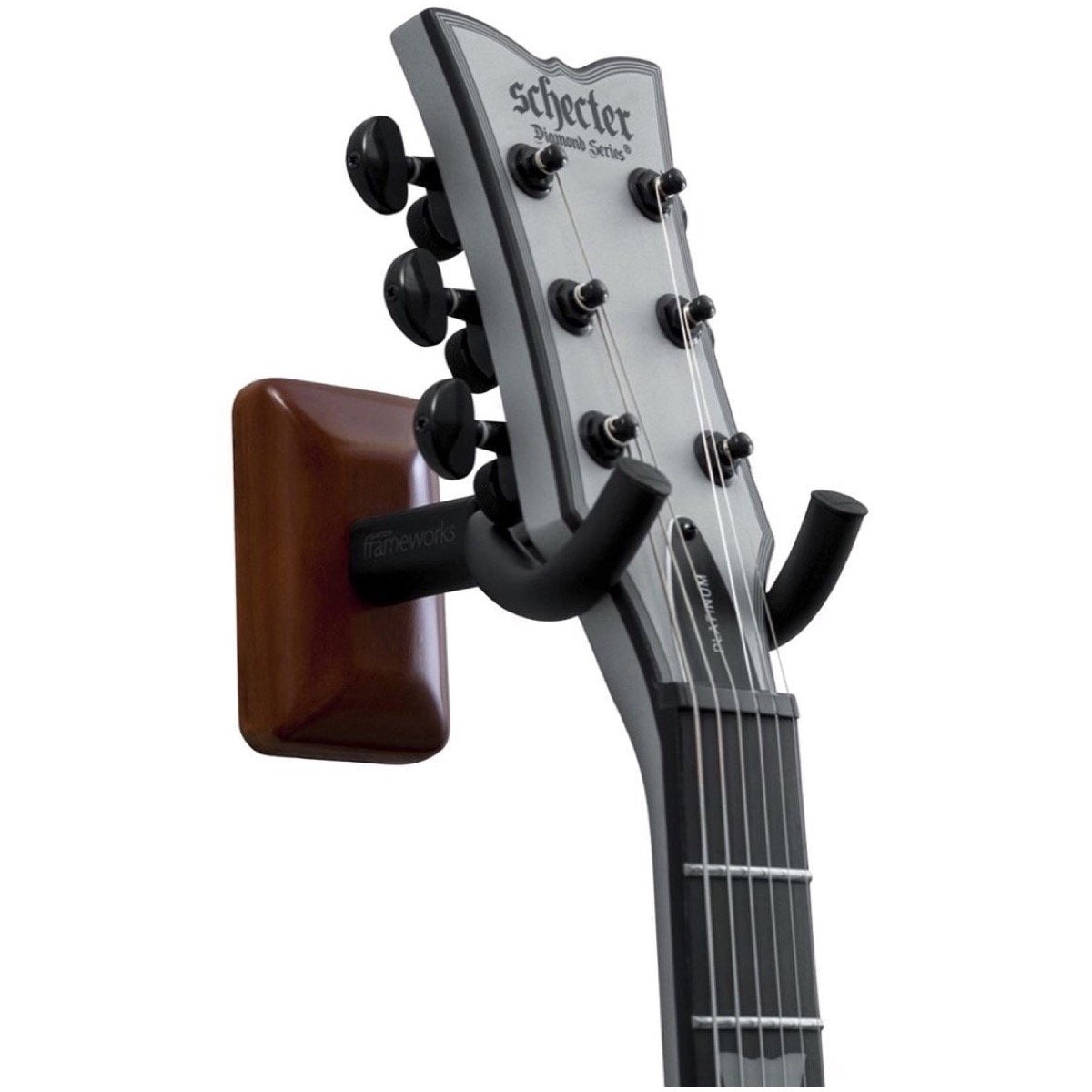 Gator Frameworks Mahogany Wall Mount Guitar Hanger, Mahogany