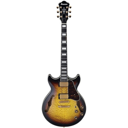 Ibanez Artcore Expressionist AM93QM Semi-Hollowbody Electric Guitar, Antique Yellow Sunburst