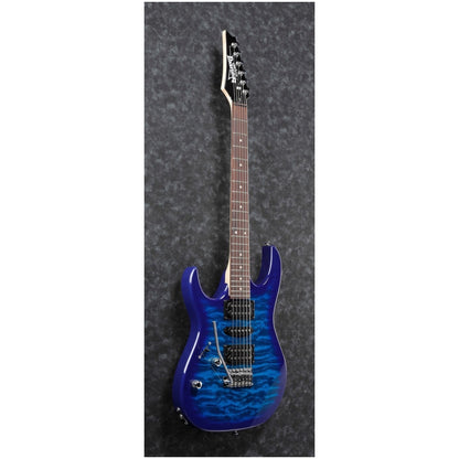 Ibanez GRX70QA Quilt Top Left-Handed Electric Guitar, Transparent Blue Burst