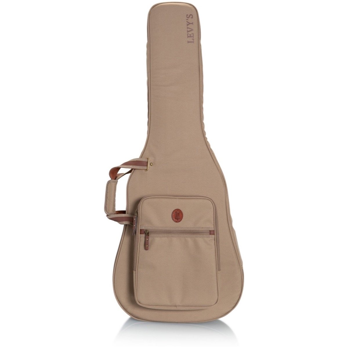 Levy's 200 Series Deluxe Dreadnought Acoustic Guitar Gig Bag, Tan