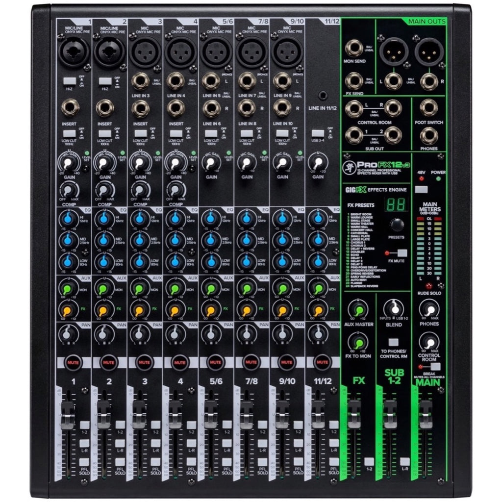 Mackie ProFX12v3 Professional USB Mixer, 12-Channel