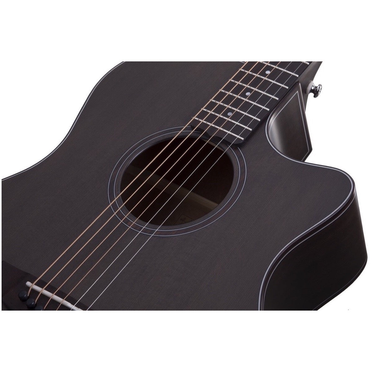 Schecter Orleans Studio Acoustic-Electric Guitar, Satin See Thru Black
