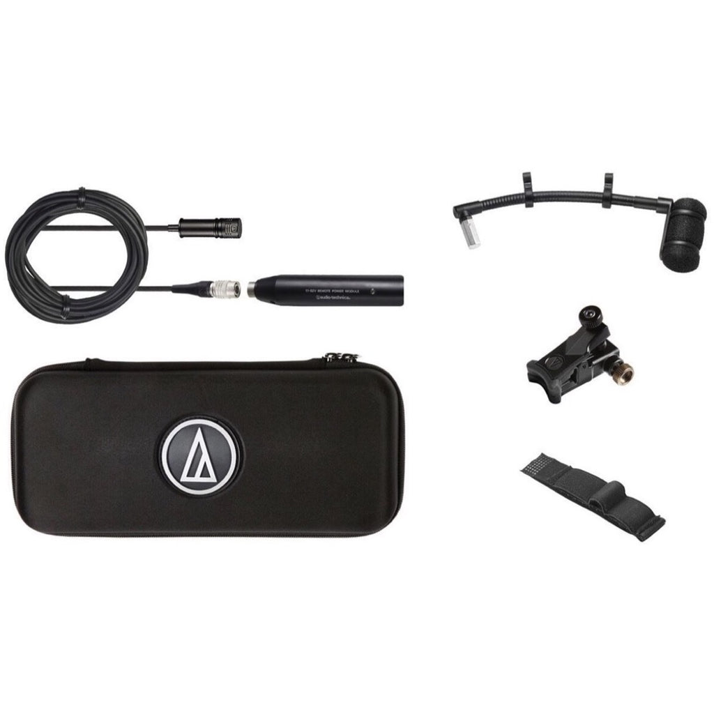 Audio-Technica ATM350UcW Cardioid Condenser Clip-on Instrument Microphone with Universal Mounting System for UniPak