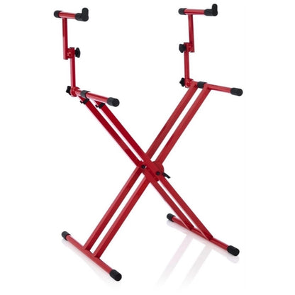 Gator Frameworks 2-Tier X-Style Keyboard Stand, Red
