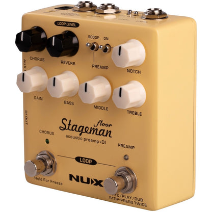 NUX Stageman Floor Acoustic Preamp Pedal with Looper