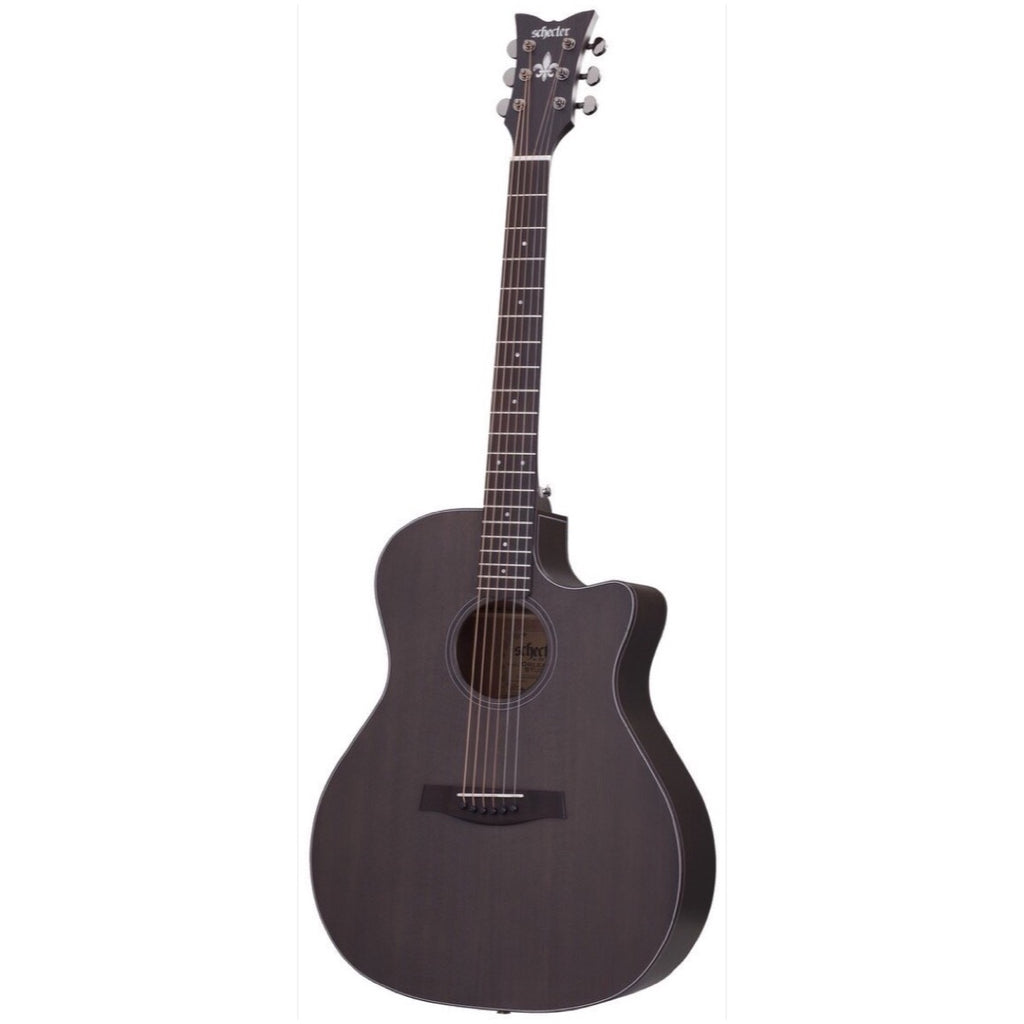 Schecter Orleans Studio Acoustic-Electric Guitar, Satin See Thru Black