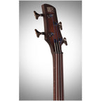 Ibanez SRF700 Portamento Fretless Electric Bass, Brown Burst Flat