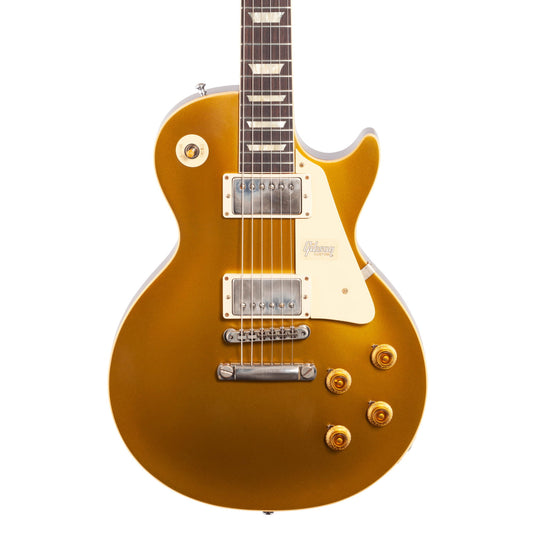 Gibson Custom 57 Les Paul Standard Goldtop VOS Electric Guitar (with Case), Double Gold with Dark Back