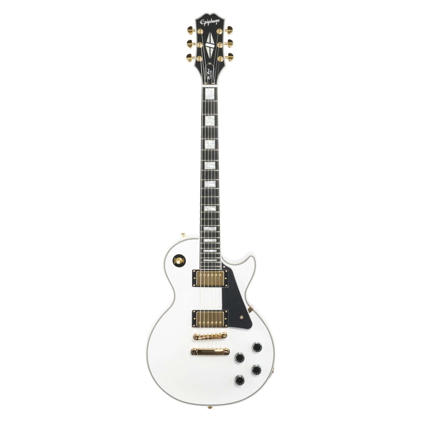 Epiphone Les Paul Custom Electric Guitar, Alpine White (with Case)