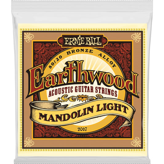 Ernie Ball Light Earthwood 80/20 Bronze Loop End Mandolin Strings 9-34 Gauge